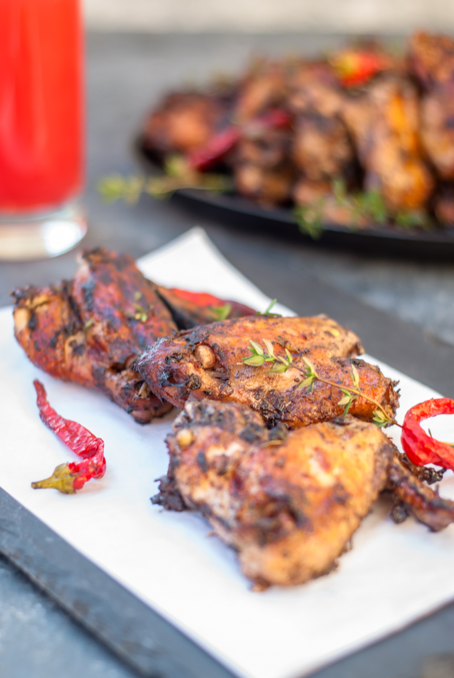 Caribbean Jerk Chicken Wings Crispy, both sweet and spicy and full of flavours – the perfect recipe to bring back memories of hot summer days.